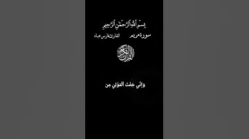كرومات قرآن كريم شاشه سوداء سورة مريم القارئ فارس عباد
