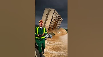 Dramatic Moment Apartment Building Collapses in Deadly Flood