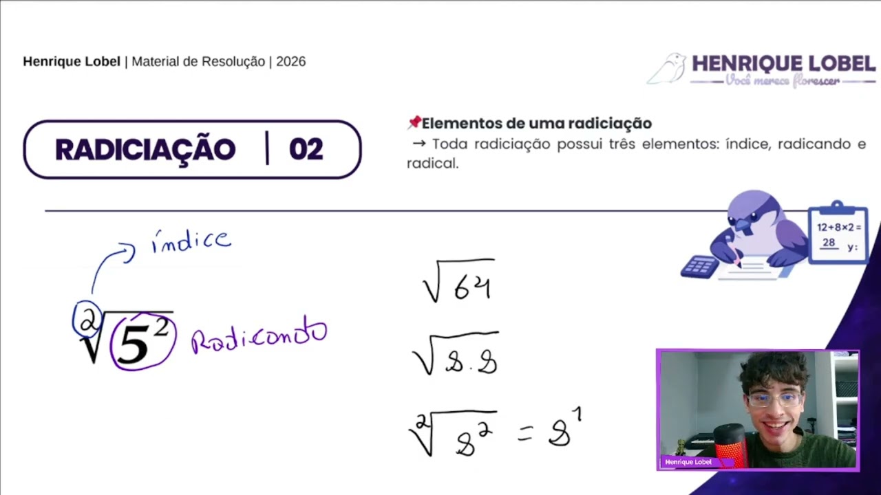 Matemática Básica Elementar – Aula 04 | Operações Matemáticas: Radiciação (Parte 1) | Henrique Lobel