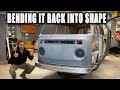 VW Bus Restoration Episode:50 | Front Bumper Repaired