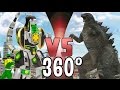 GODZILLA vs DRAGONZORD (Power Rangers) - 360° Video - DEATH BATTLE!