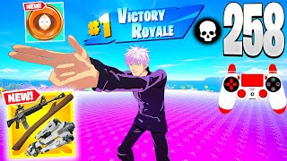 258 Elimination Solo vs Squads (Zero Build) – GOJO SKIN Wins | Fortnite Chapter 7 Season 1