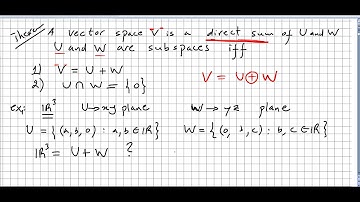 Linear Algebra 130, Direct Sum