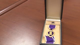 Son reacts to father's WWII Purple Heart being returned to family
