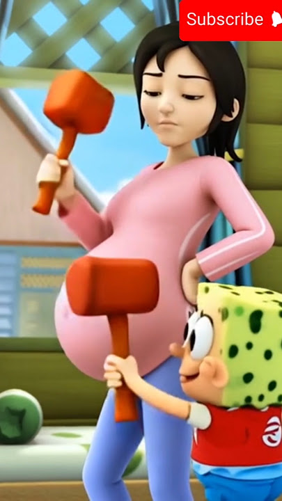 upin - ipin kak ros hamil di pukul spongebob #upinipin #lucu #kartun