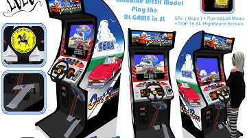 Out Run a Working Arcade Game Machine MESH ( Model ) ADD Video