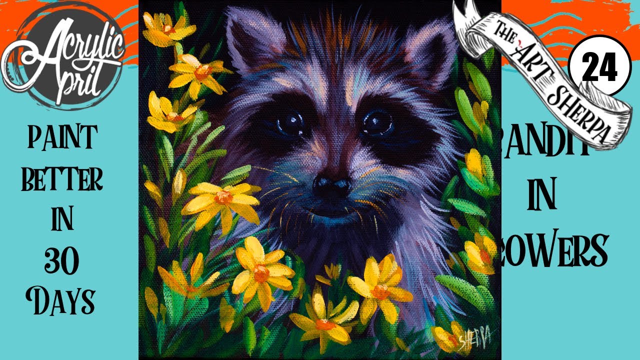 Raccoon Acrylic Painting
