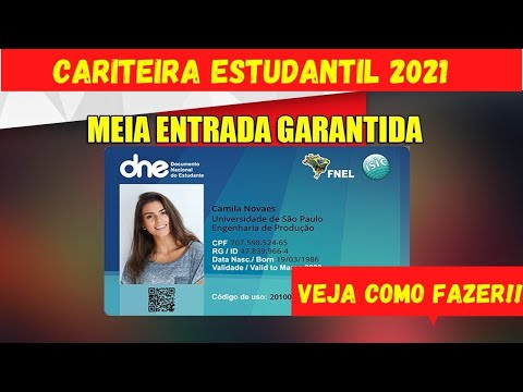 COMO TER A CARTEIRINHA DO ESTUDANTE 2021   MEIA ENTRADA GARANTIDA!!