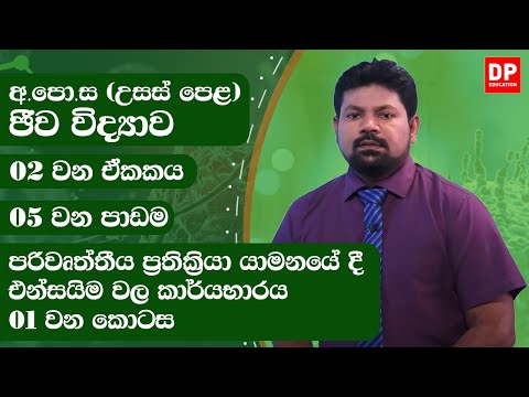 2 වන ඒකකය | 05  වන පාඩම -  පරිවෘත්තීය ප්‍රතික්‍රියා යාමනයේ දී එන්සයිම වල කාර්යභාරය  - 01 වන කොටස.