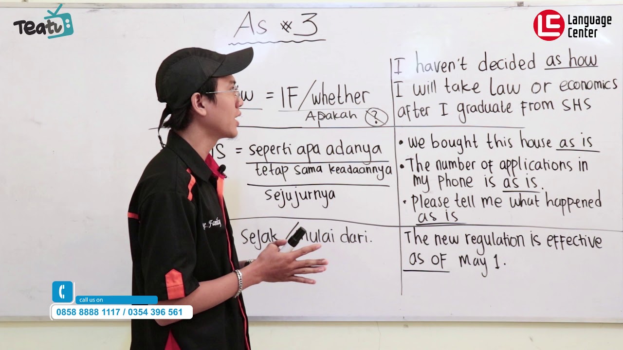 Fungsi, Contoh dan Penggunaan 'AS' dalam Bahasa Inggris #3 | TEATU with Mr  Diaz - Kampung Inggris LC - YouTube