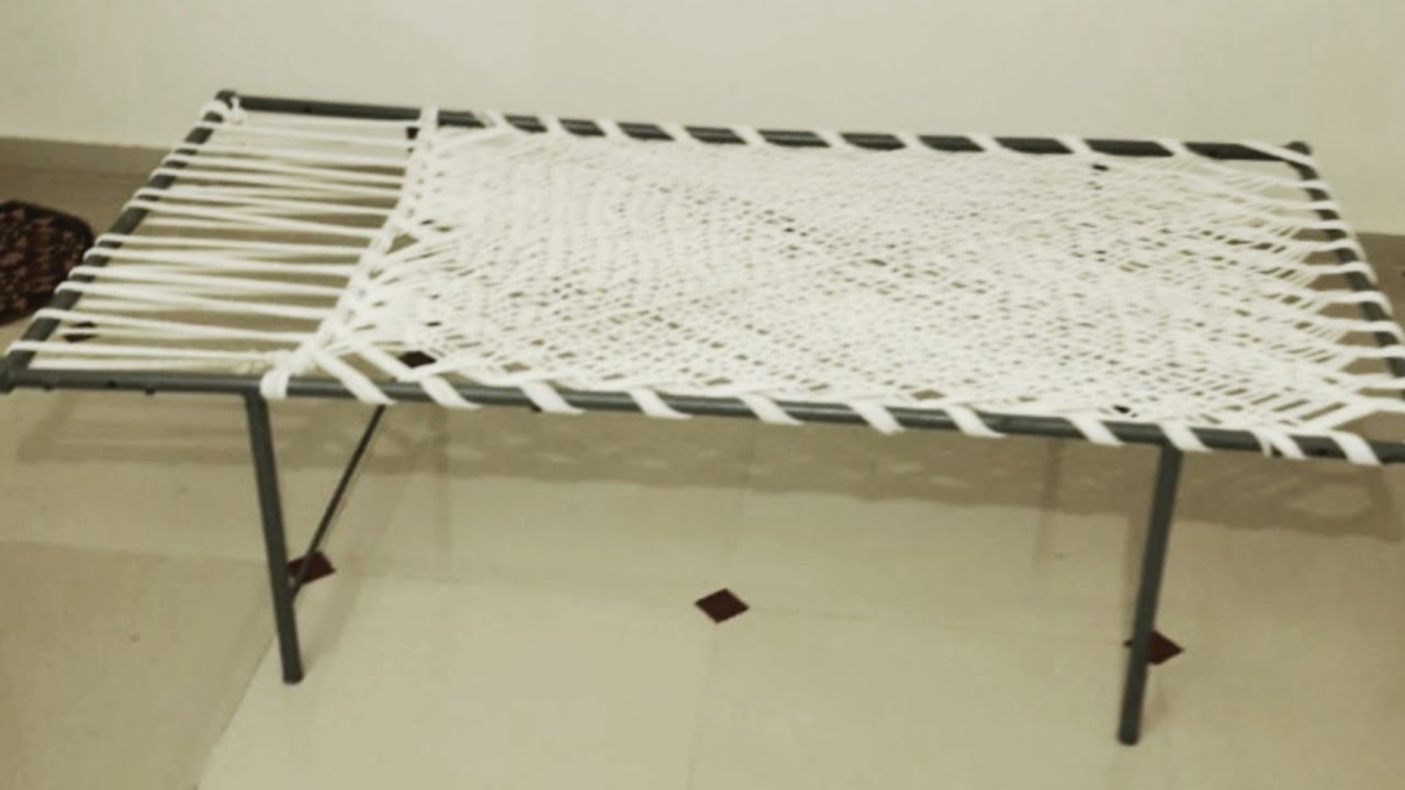 Homemade Rope Bed Charpai - rope bed making #charpai #making #ropebed - YouTube