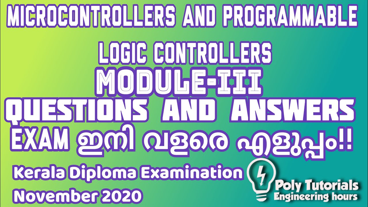 Microcontrollers & PLC | Module 3 | Exam Oriented Class - YouTube