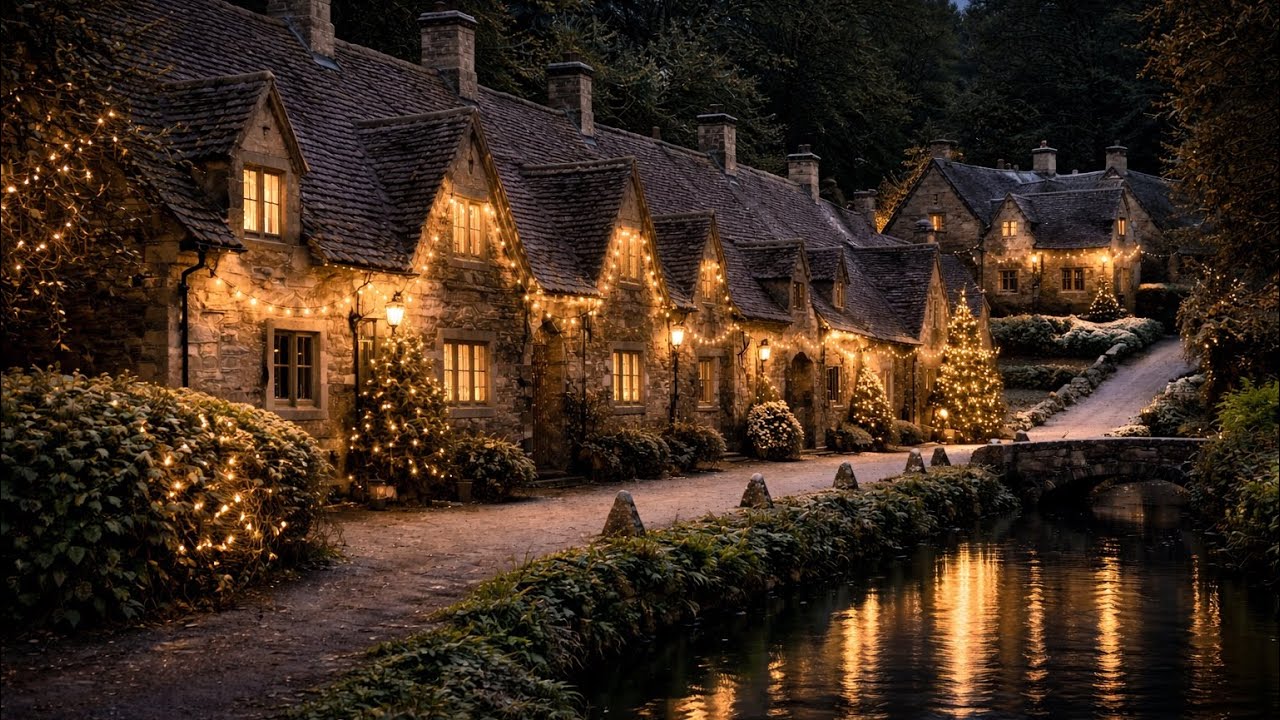 🇬🇧 [4K] Cotswolds Christmas at Night | A Journey Through Winter Lights