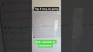 mcq on pump ,centrifugal pump, reciprocating pump , npsh ,all imp mcq