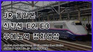 JR 동일본 신칸센 E2, E3 우에노역 정차 JR East Japan Shinkansen E2, E3 arriving Ueno Stn JR東日本 新幹線 E2,E3 上野駅停車映像
