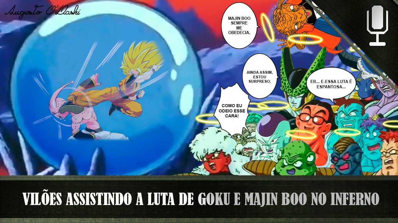 Goku lutando contra Majin Boo e vilões assistindo no inferno, O melhor é  os vilões assistindo no final 😂😂, By IGN Brasil