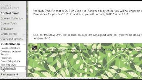 Blackboard 9.1.13: Make Area Visible to Guests