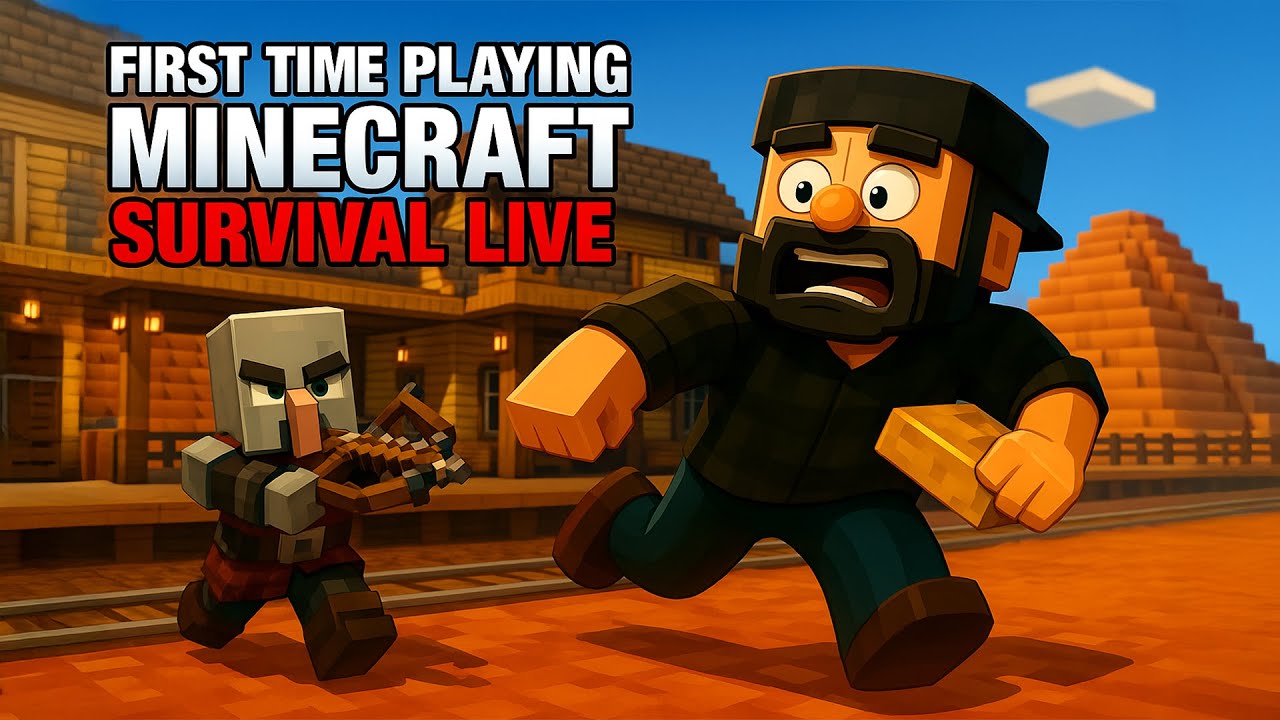 "FIRST TIME Playing Minecraft Survival 😱 | Can I Survive My First Night ...