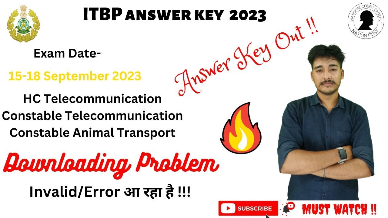 ITBP Answer Key Downloading Problem 2023
