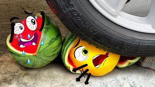 Experiment Car vs Watermelon, Eggs - Crushing Crunchy Soft Things by Car