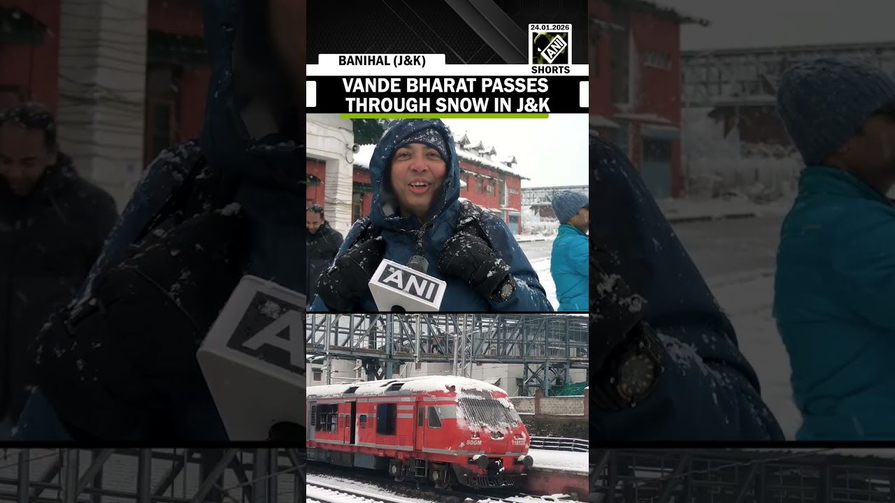 Vande Bharat Express travels through heavy snowfall in J&K’s Banihal