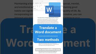 How to Translate an Entire Word Document | 2 Easy Methods (Built-in & Kutools)