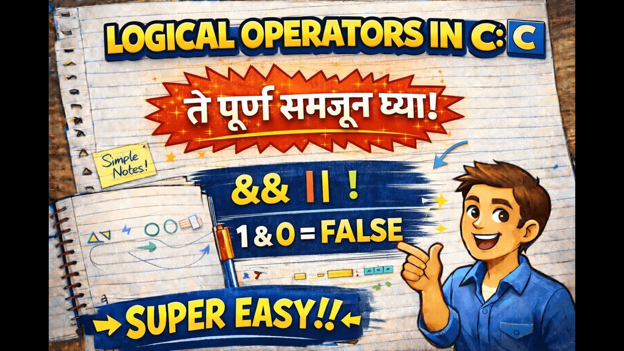 Logical Operators in C | AND OR NOT | Marathi Explanation - YouTube