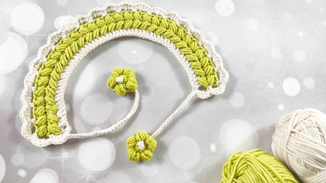 Crochet, collar, small animal collar, two-color cross, simple and cute