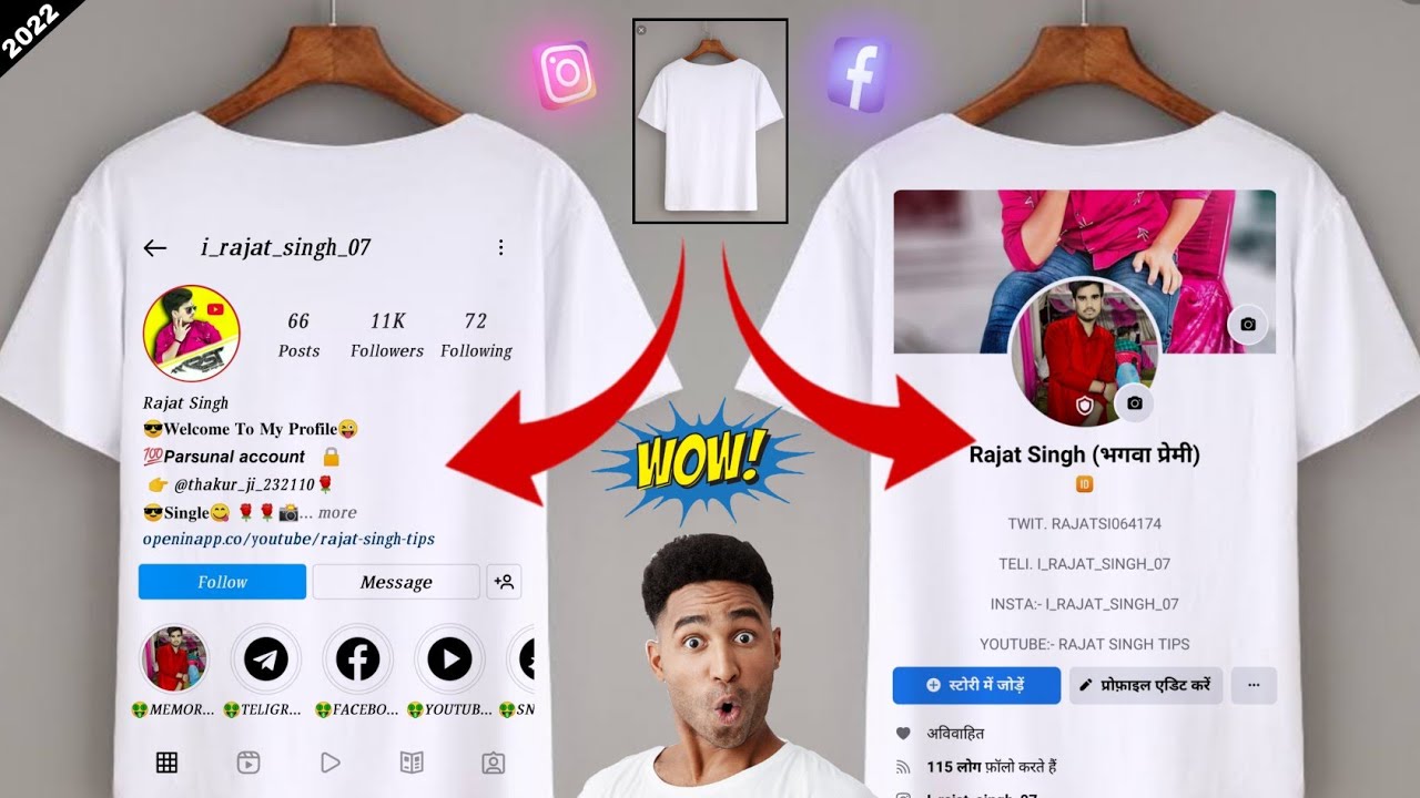T Shirt Par Apna Instagram Profile 