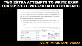Two Extra Attempts For 2017-18 2018-19 Batch Students For Appearing For Exam- Vtu University