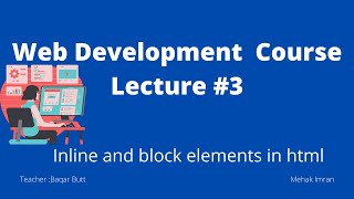 Inline and block elements/Lecture #3 Web Development full course in Urdu | Sir Baqar Butt/Mkh Imran