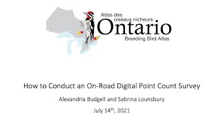 Conducting digital point count surveys (On-road)