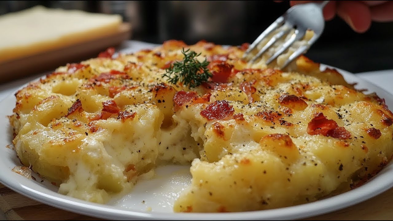 Эта сырная запеканка с картофелем и перцем станет вашим новым любимым блюдом! Просто и вкусно!