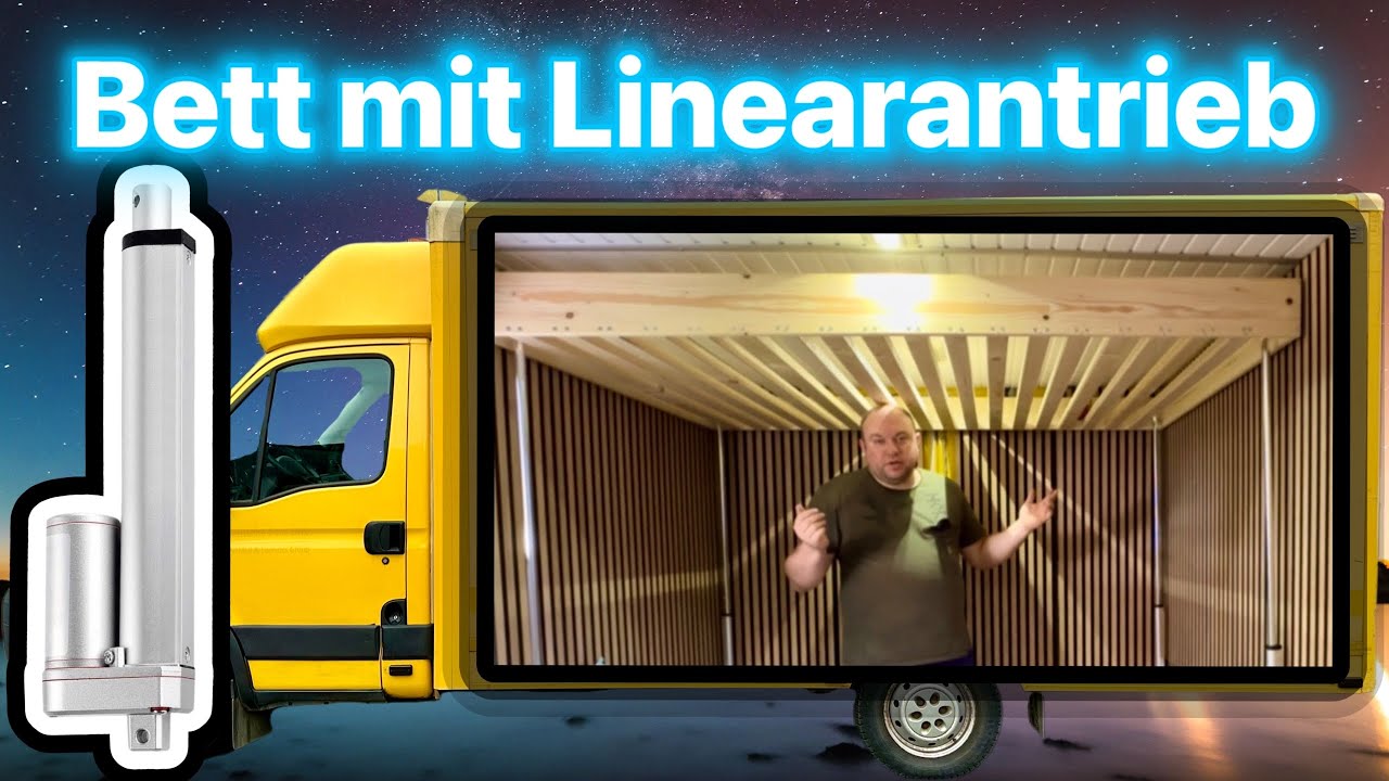 Postkoffer Camper Ausbau Teil 3 Bett mit Linearantrieb