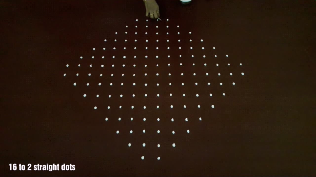 16 DOTS KOLAM || STRAIGHT DOTS || KAMBI /SIKKU /NELI KOLAM ||MELIKALA MUGGULU ||