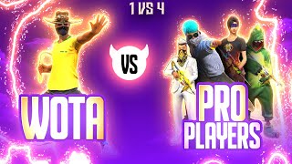 Wota Ff Vs Pro Players 1 Vs 4 Insane Gameplay - Garena Free Fire