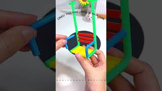 🥹 This tiny swing is sooo cute. #diy #mini #swing #handmade #craft #virul #children #activity