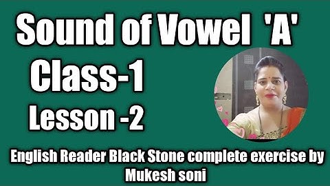 Class-1,Lesson-2,Sound of Vowel 