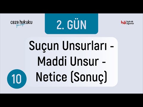 10) Ceza Hukuku KAMPI - Suçun Unsurları - Maddi Unsur - Netice (Sonuç) - Murat AKSEL