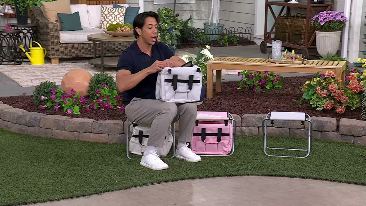 P.S. Home Portable Garden Seat with Removable Tool Bag on QVC