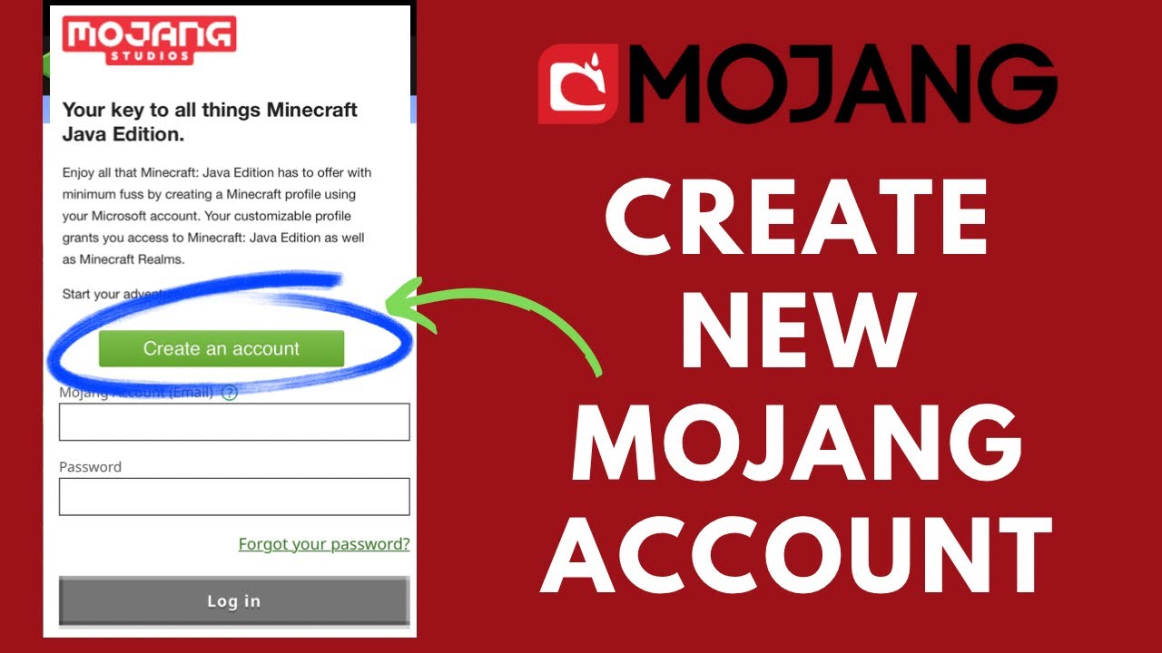 Mojang account registration page