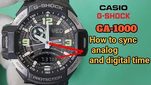 How to sync analog and digital time Casio G-Shock GA-1000 [5302].