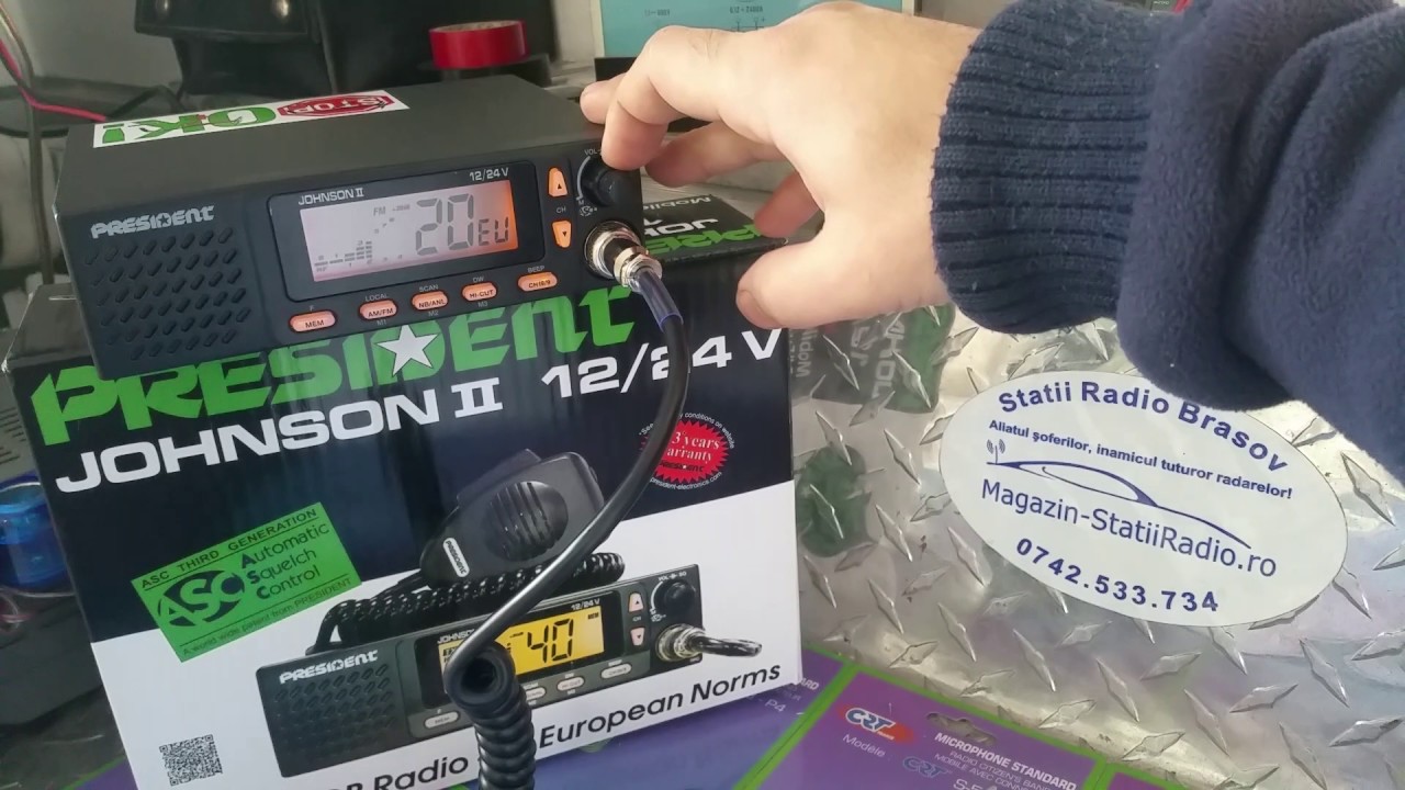 Testare,unboxing,prezentare statie President Johnson 12/24V ASC MuRata - magazin-statiiradio.ro