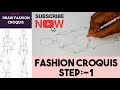 How to draw Fashion Croquis Step:-1