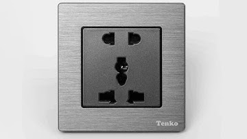 Ổ cắm đôi 3 chấu Mặt Nhôm Phay Tenko Xám , Đen và Vàng TK-F71B  I Tenko.com.vn