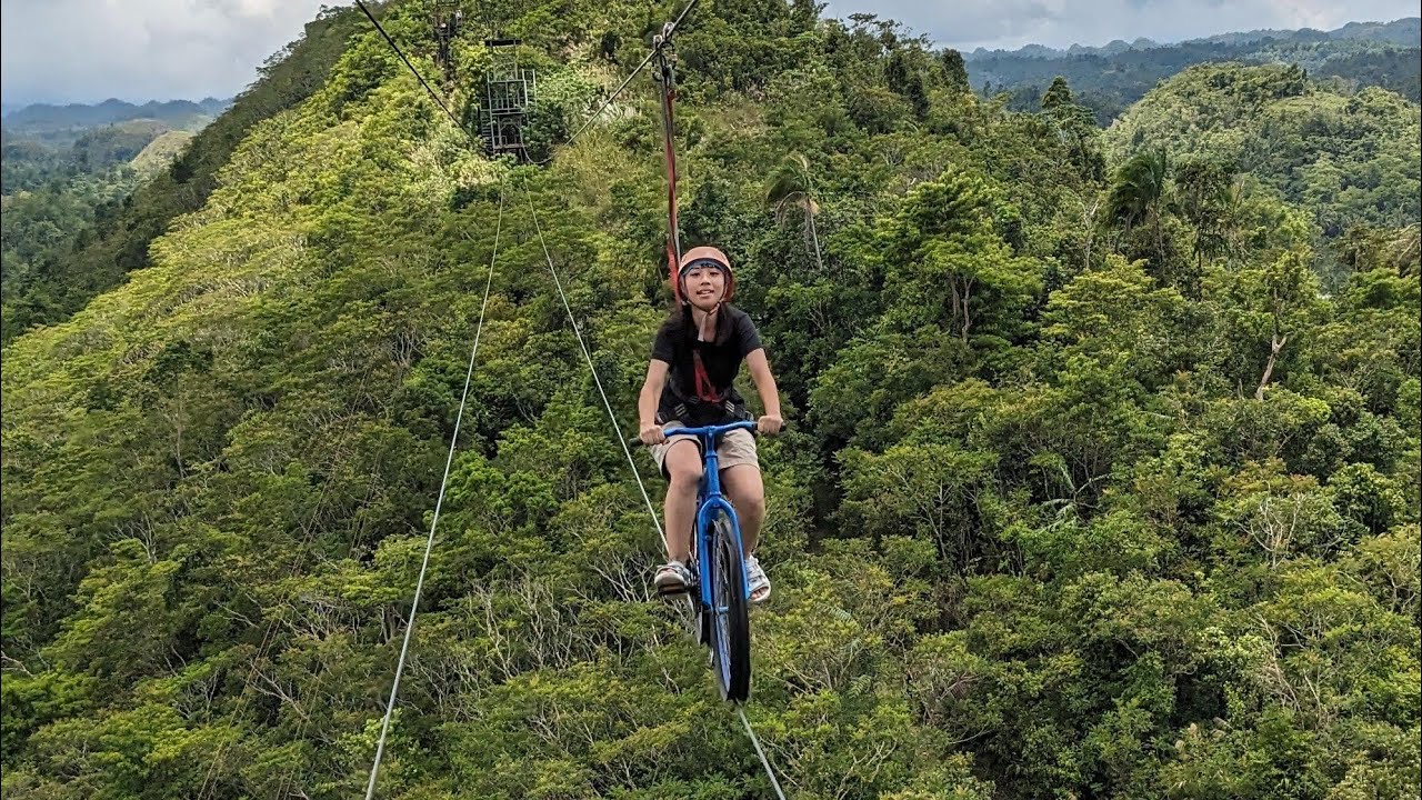 Riding Bike Across Zipline 🚴 | Philippines Vlog 4 - YouTube