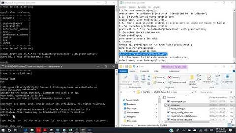 MySQL create user, grant, revoke y drop user.