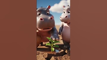 hippopotamus saved a potato plant from drying out by watering it 😭 #ai #tree #save #water
