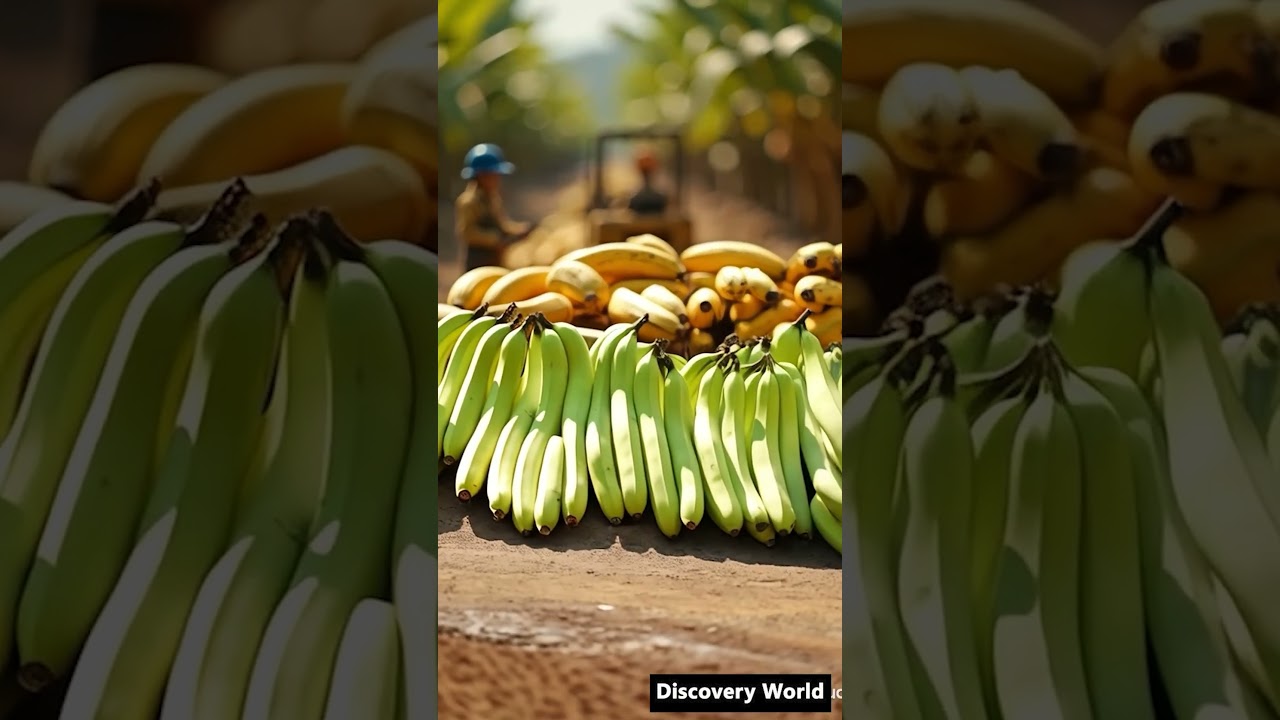 Farmer harvesting bananas #discoverworld