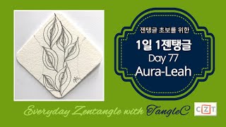 1일1젠탱글®️Day77-Aura-Leah/How to draw zentangle pattern